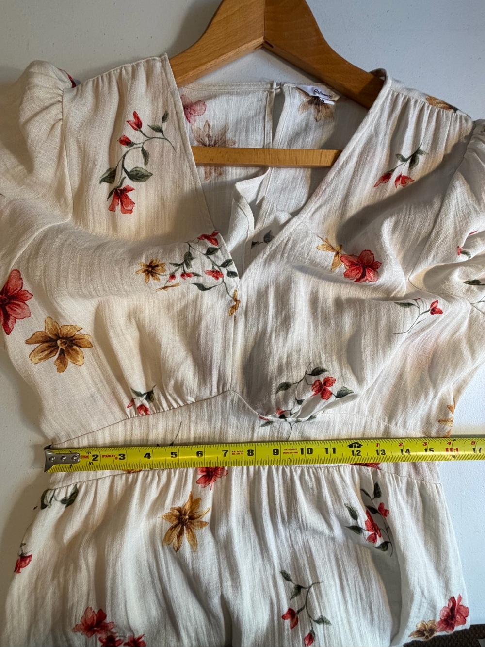 Reitmans Beige Floral Maxi Dress Cottagecore Boho Romantic Size XL open back - Picture 8 of 10